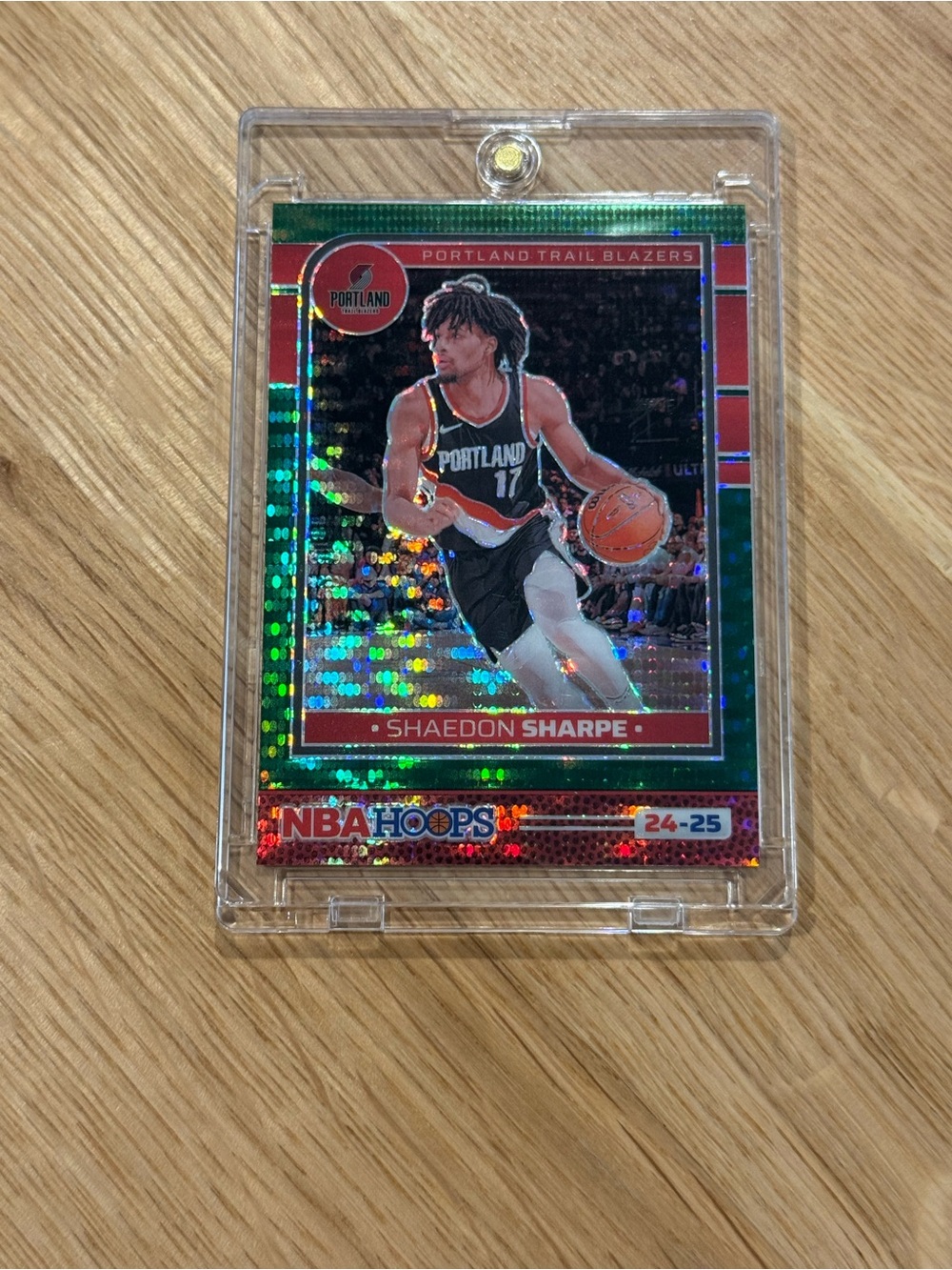 2024-25 Panini Hoops Shaedon Sharpe Pulsar Green Prizm Premium #/25